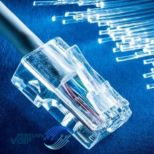 تصویری از یک کابل فیبر نوری سوکت دار